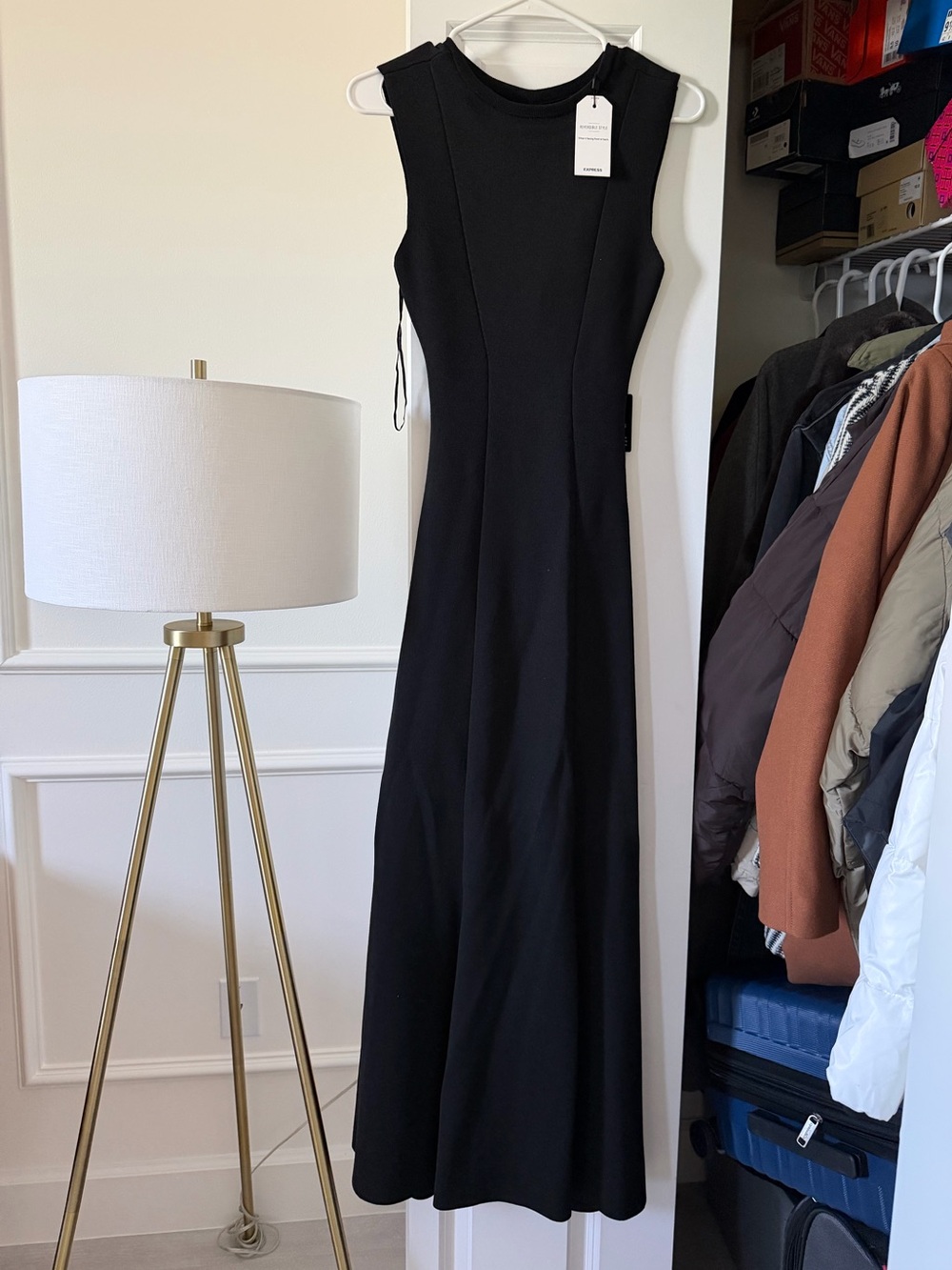 Express NWT Sleeveless Black Full Length Dress - Reversible